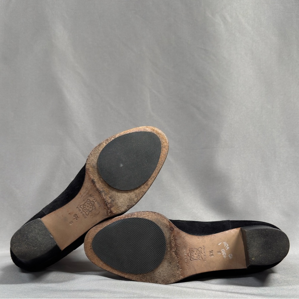 Vintage Bottega Veneta Suede Intrecciato Black Booties 6.5 Slip On Chelsea Boots - Picture 13 of 16